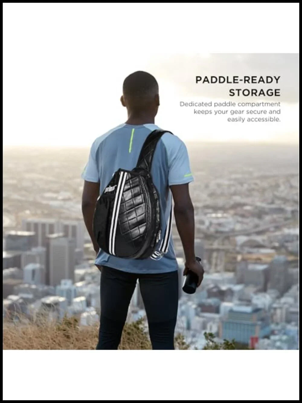 Pickleball Sling Bag, Lightweight Crossbody Backpack with Padded Strap